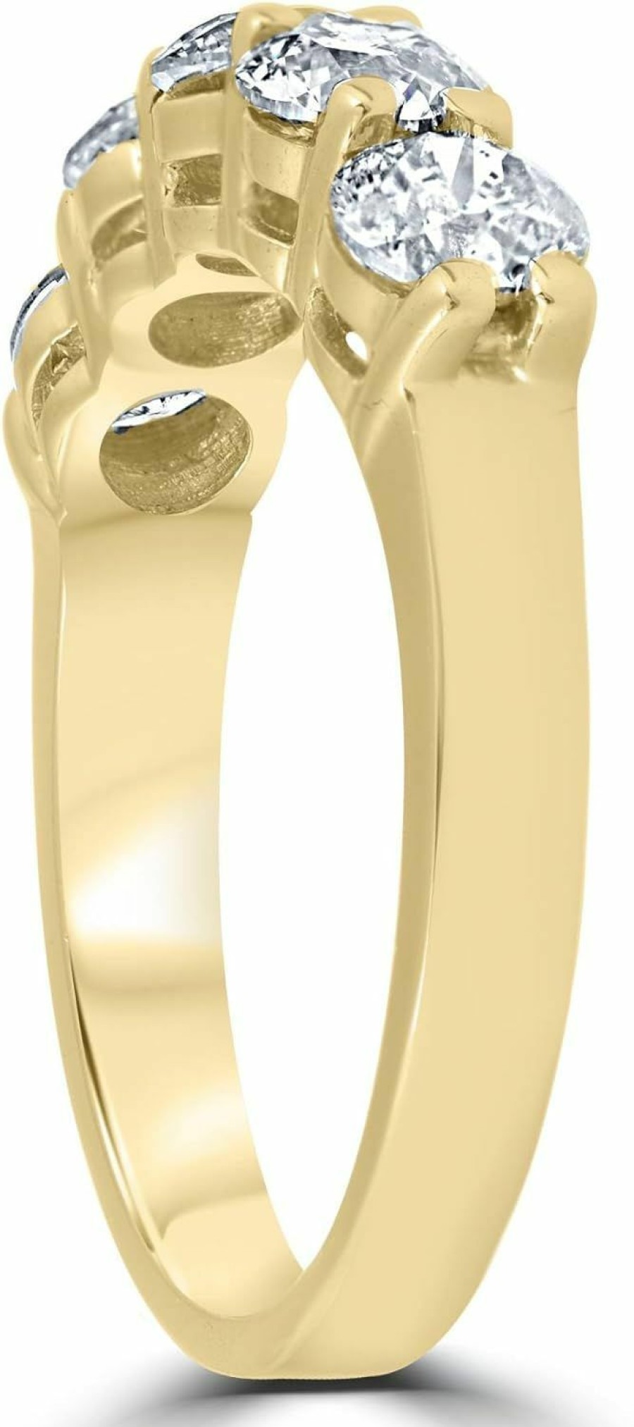 Wedding Bands | P3 POMPEII3 P3 Pompeii3 2 Ct Diamond Five Stone Wedding Anniversary Round Cut Ring 14K Yellow Gold