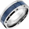 Wedding Bands | MJ Metals Jewelry Tungsten Carbide 4Mm, 6Mm Or 8Mm Wedding Band Blue Lapis Lazuli Inlay