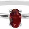 Wedding Bands | Shine Jewel Red Garnet Stone 925 Sterling Silver Women Wedding Engagement Tiny Ring Stackable Band (9)