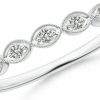 Wedding Bands | Angara Angara Pave Set Round Natural Diamond Milgrain Wedding Band For Women (0.1 Cttw Diamond)