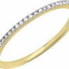 Wedding Bands | Dazzlingrock Collection Dazzlingrock Collection 0.08 Cttw Round White Diamond Stackable Wedding Band For Women In 10K Gold