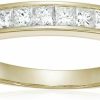 Wedding Bands | VIR JEWELS 1/2 Carat (Ctw) Diamond Wedding Anniversary Band For Women, Half Eternity Princess Cut Square Diamond Engagement Ring In 14K Yellow Gold Channel Set 0.50 Cttw, Size 4.5-10.25