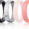 Wedding Bands | Egnaro Egnaro Inner Arc Ergonomic Breathable Design, Silicone Rings For Women With Half Sizes, Women'S Silicone Wedding Band,5.5Mm Wide-2Mm Thick