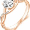 Wedding Bands | SISGEM Sisgem 14K Gold Wedding Ring For Women,Split Shank Pave Set 1.3 Carat(Cttw) Moissanite Engagement Ring With Engraved Name,Wedding Anniversary Size 5-11