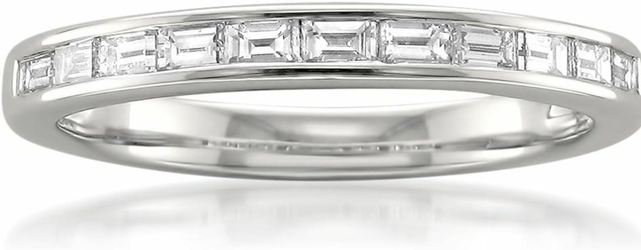 Wedding Bands | La4ve Diamonds 1/2 Carat Diamond, Channel-Set 14K Solid Gold Baguette Diamond Bridal Wedding Band (I-J, Vs2-Si1) By La4Ve Diamonds | Real Diamond Jewelry For Women |Gift Box Included (White,Yellow,Rose Gold)