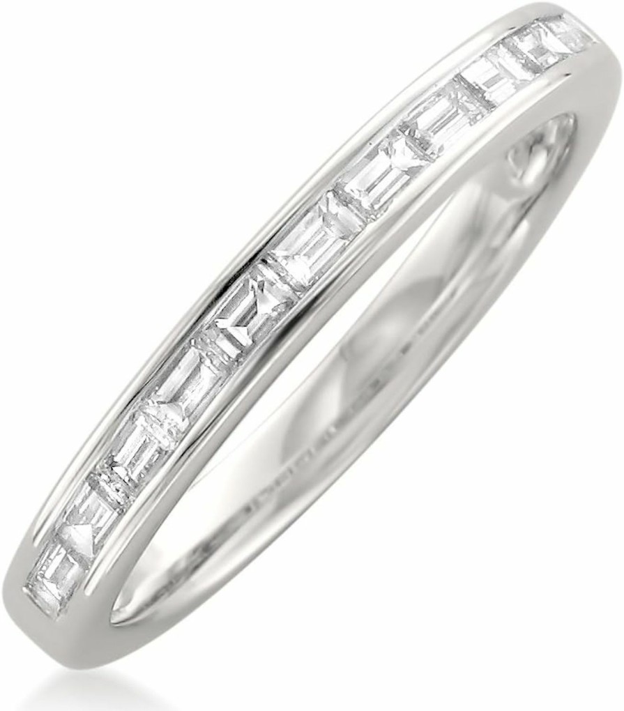 Wedding Bands | La4ve Diamonds 1/2 Carat Diamond, Channel-Set 14K Solid Gold Baguette Diamond Bridal Wedding Band (I-J, Vs2-Si1) By La4Ve Diamonds | Real Diamond Jewelry For Women |Gift Box Included (White,Yellow,Rose Gold)