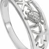 Wedding Bands | Aloha Jewelry Company 925 Sterling Silver Tapered Hawaiian Sea Turtle And Starfish Ring Wedding Engagement Promise Band, Nickel Free Hypoallergenic For Sensitive Skin, With Gift Box